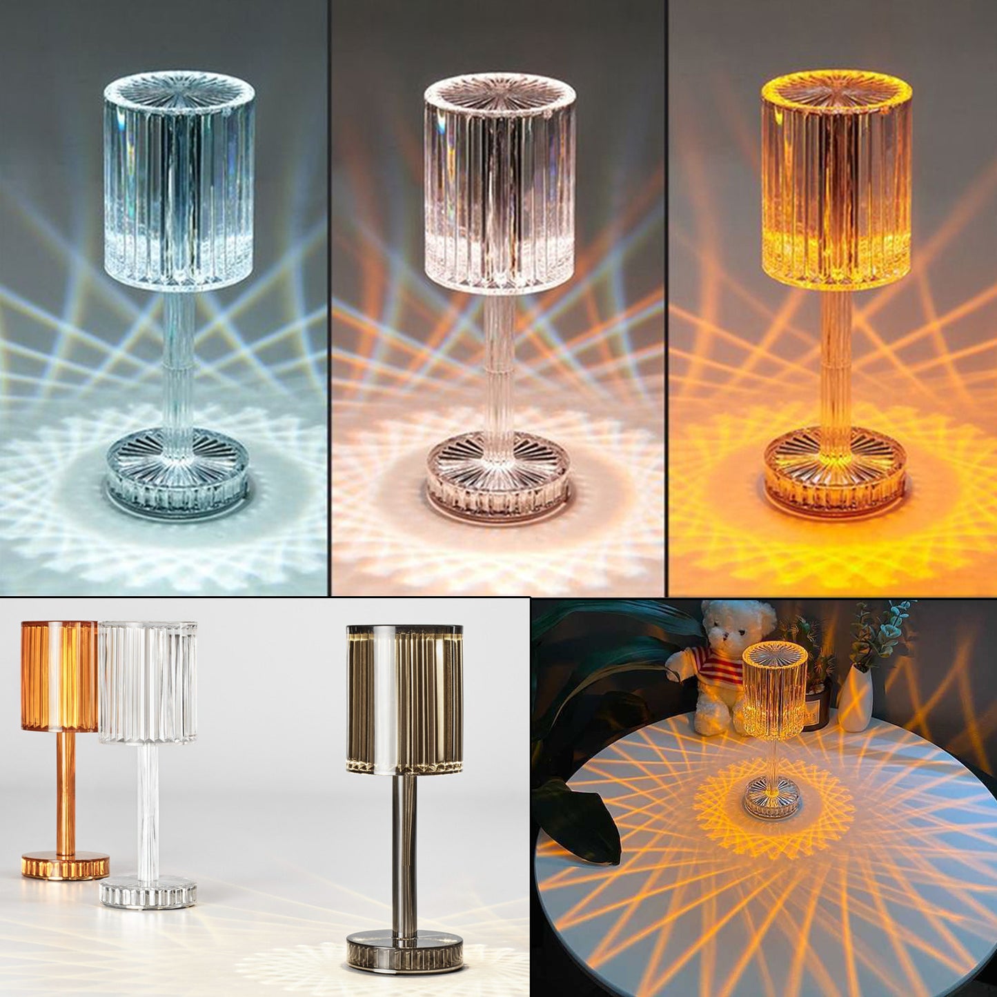 "Crystal Diamond Table Lamp – Romantic Warm LED Night Light for Home Décor & Gifts"