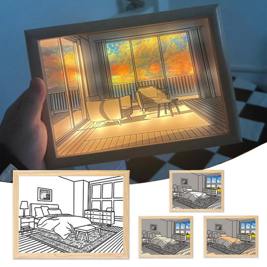 "LED Wall Art Night Light – Modern Decorative Bedside Lamp with Simulated Sunshine Effect"