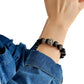 "Natural Silver Stone Bracelet with Vintage Obsidian & Neutral Crystal"