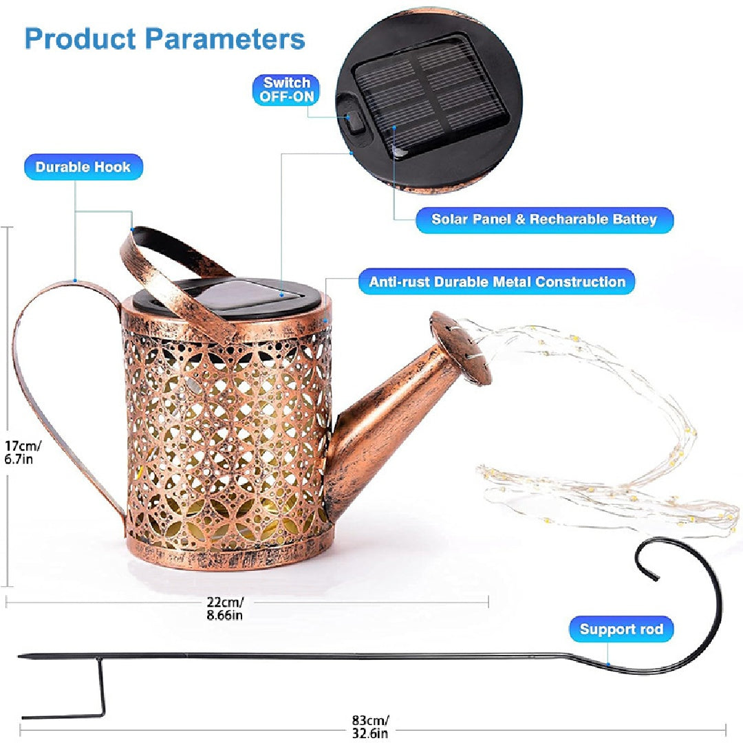 "Solar Watering Can Outdoor Lights – Decorative Metal Hanging Garden Lamp, Waterproof Yard & Patio Décor, Perfect Gift for Mom"