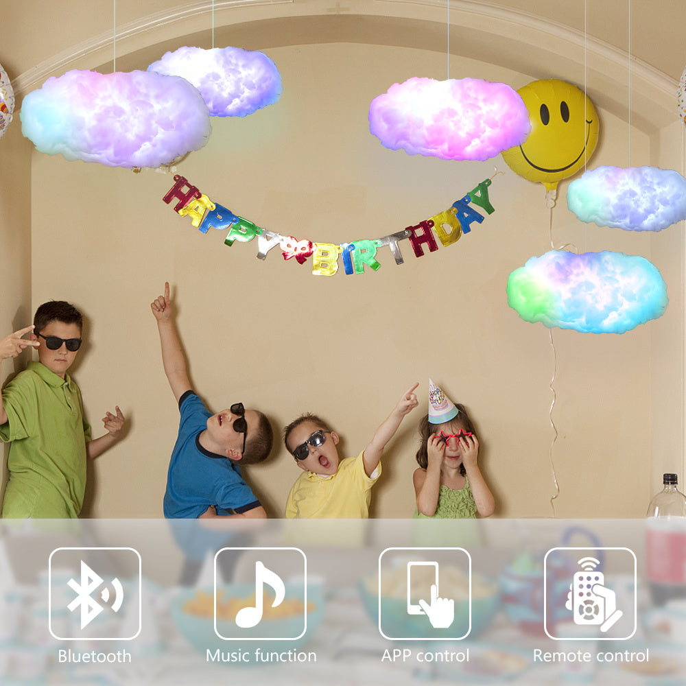 "USB Cloud Light with APP Control & Music Sync – 3D RGBIC Ambient Lamp with Lightning Simulation for Bedroom & Room Decor"