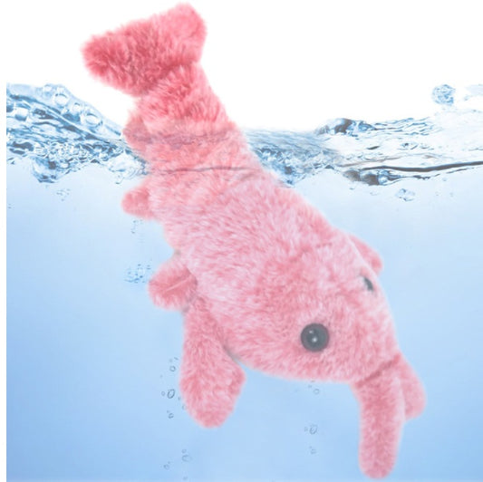 "Electric Jumping Shrimp Pet Toy – USB Rechargeable Simulation Lobster Plush for Cats"