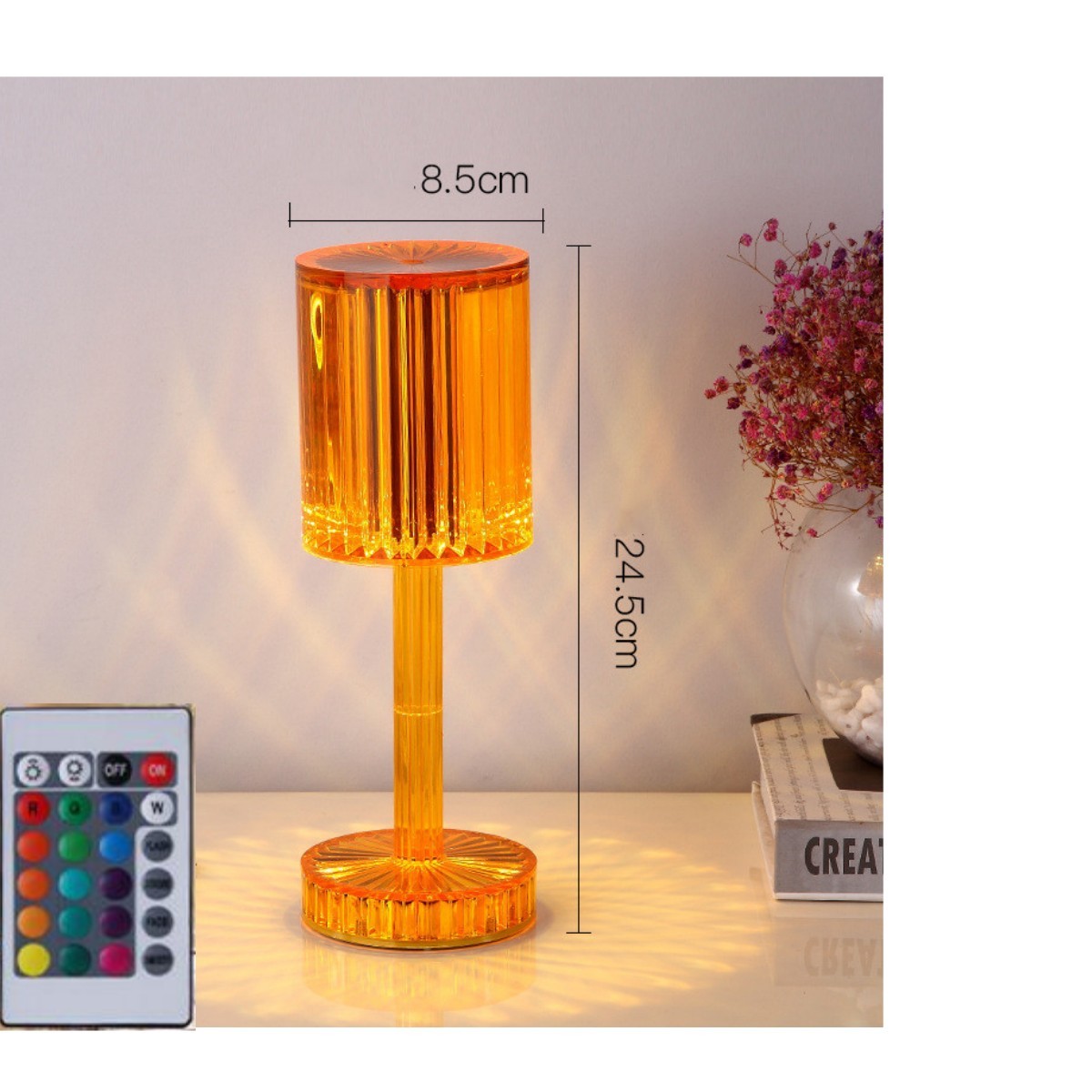 "Crystal Diamond Table Lamp – Romantic Warm LED Night Light for Home Décor & Gifts"