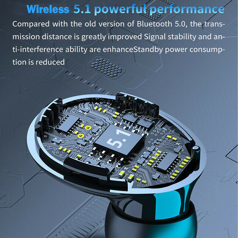 "TWS Wireless Bluetooth 5.1 Sports Earphones – Waterproof True Wireless Stereo Earbuds"
