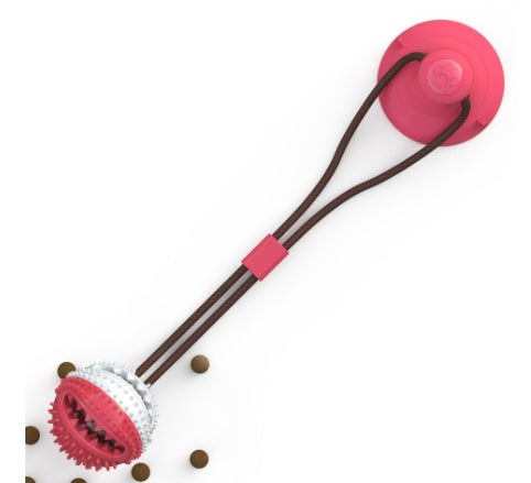 "Silicone Suction Cup Dog Tug Toy – Interactive Chew Ball for Tooth Cleaning & Play"