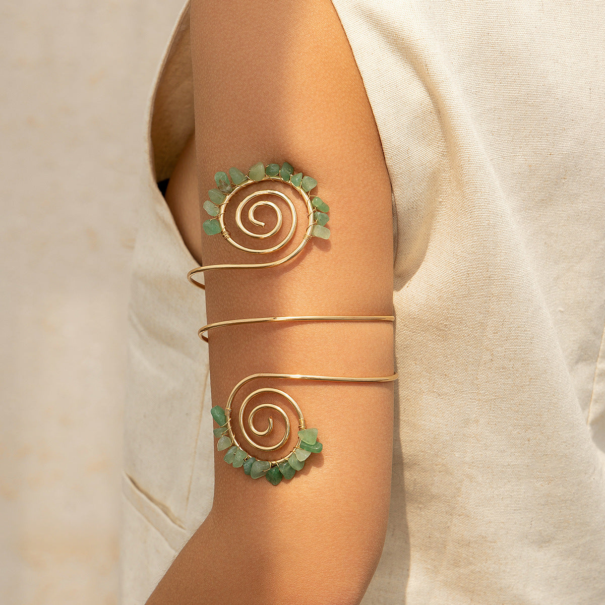 "Gravel Beaded Adjustable Opening Bracelet"