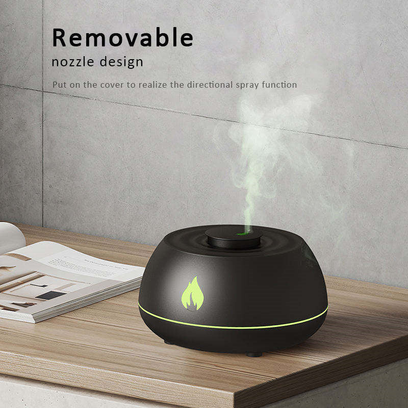 "Flame Humidifier & Aromatherapy Diffuser – 7-Color LED Light, 130ML USB Essential Oil Diffuser for Home & Room Fragrance"