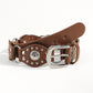 "Vintage Riveted Metal Buckle Belt – Punk Hip Hop Fashion for Men & Women"