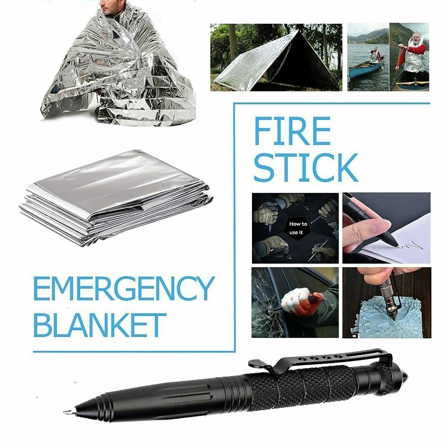 "14-in-1 Outdoor Emergency Survival Kit – Tactical Camping & Hiking Gear Set with Case"