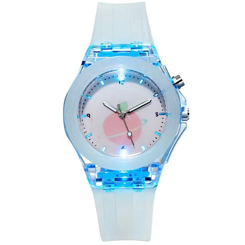 "Silicone Cartoon Children's Luminous Watch with Fruit Pattern"