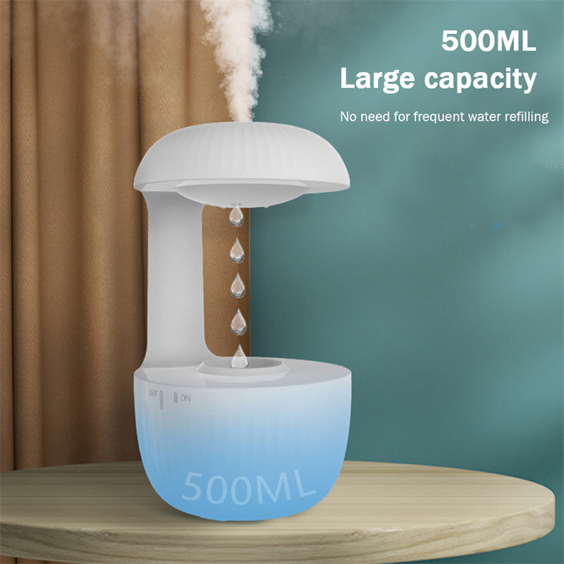 "Anti-Gravity Air Humidifier – Silent Cool Mist Maker with Levitating Water Drops for Relaxation & Fatigue Relief"