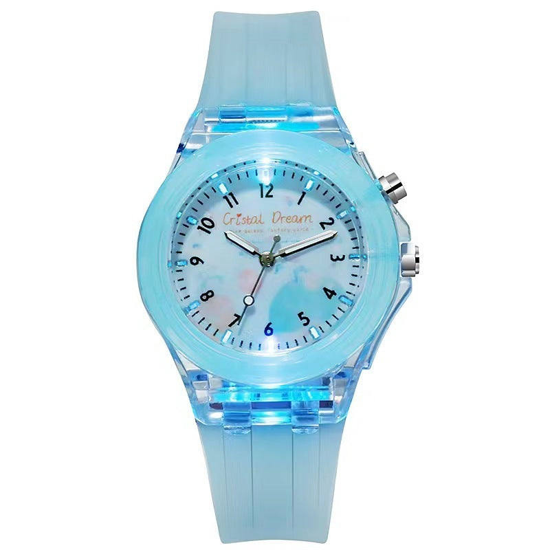 "Silicone Cartoon Children's Luminous Watch with Fruit Pattern"