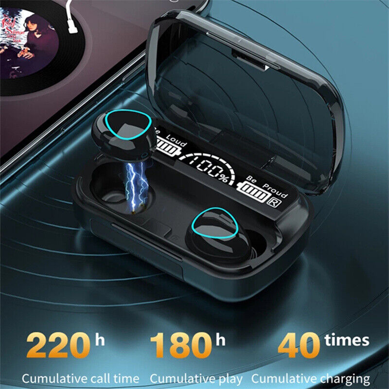 "TWS Wireless Bluetooth 5.1 Sports Earphones – Waterproof True Wireless Stereo Earbuds"