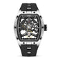 "Men's Stainless Steel Automatic Mechanical Watch – Hollow Shell Design"