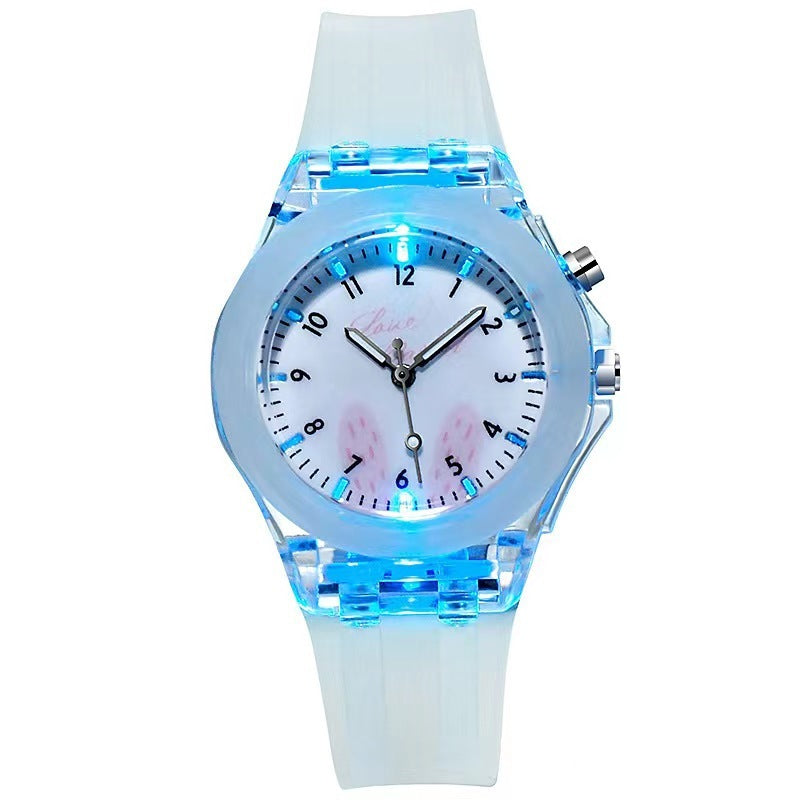 "Silicone Cartoon Children's Luminous Watch with Fruit Pattern"