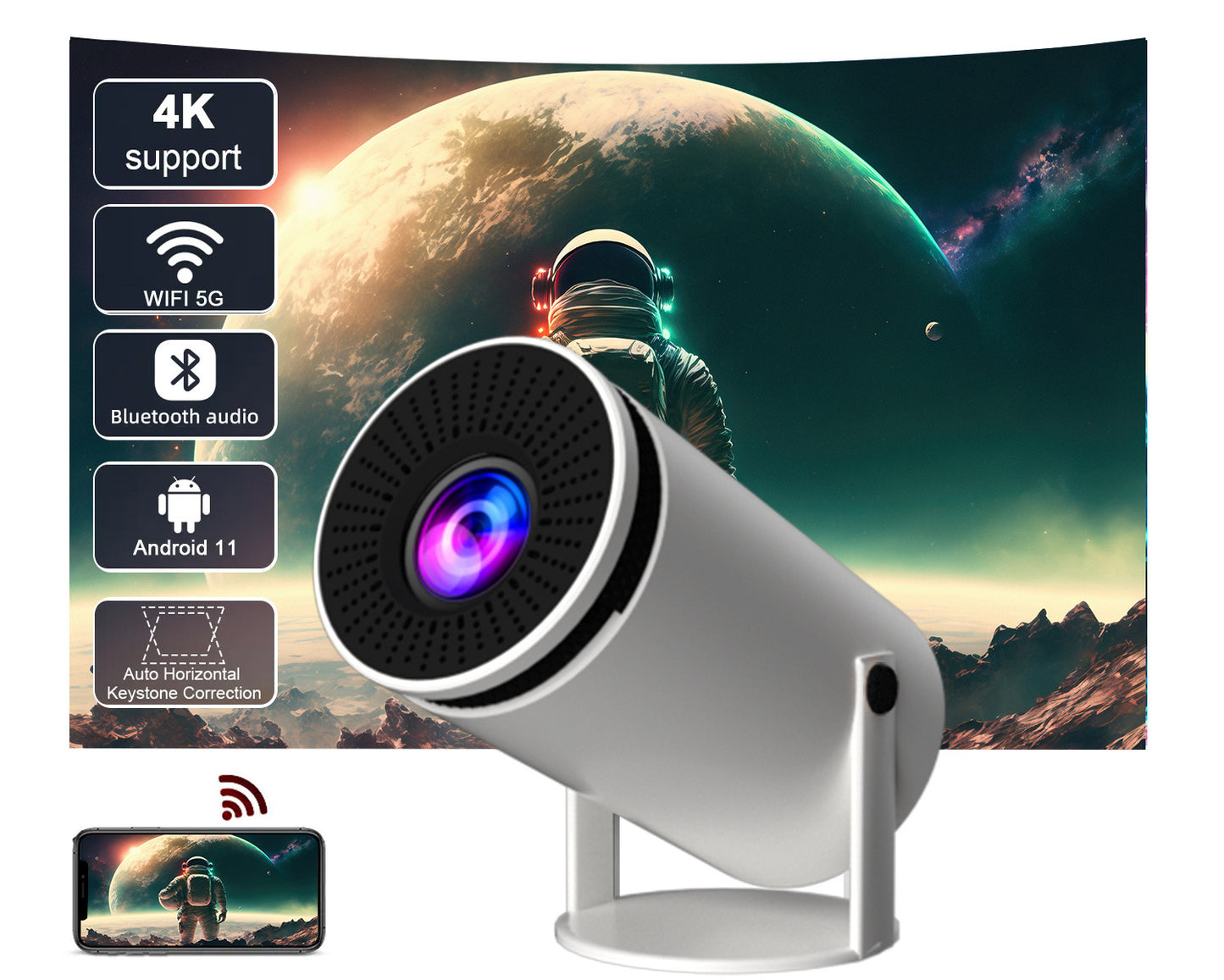 "HY300 Barrel Machine Smart AnzhuoHD Projector Screen – Home Recommended Projection System"