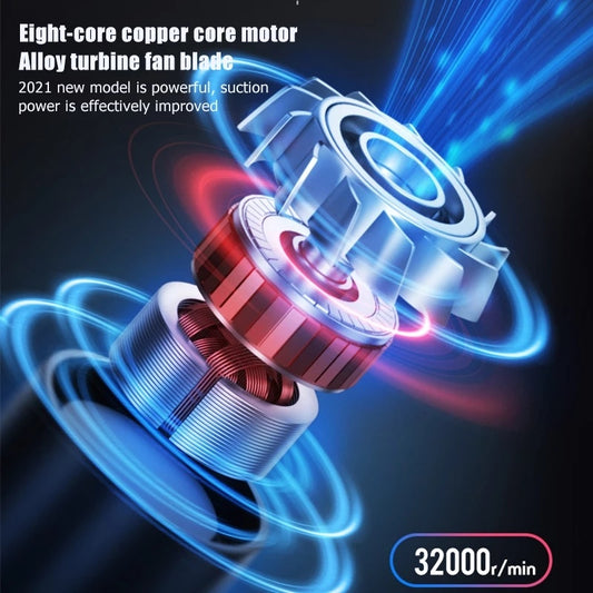 "Wireless Rechargeable Car Vacuum Cleaner – Powerful Mini Portable High-Power Auto Vacuum"