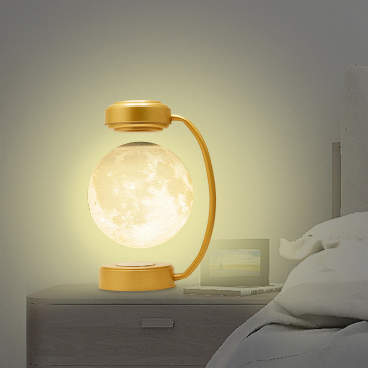 "3D LED Moon Night Light – Wireless Magnetic Levitating Rotating Floating Lamp for Home, Office & Bookshop Decor"