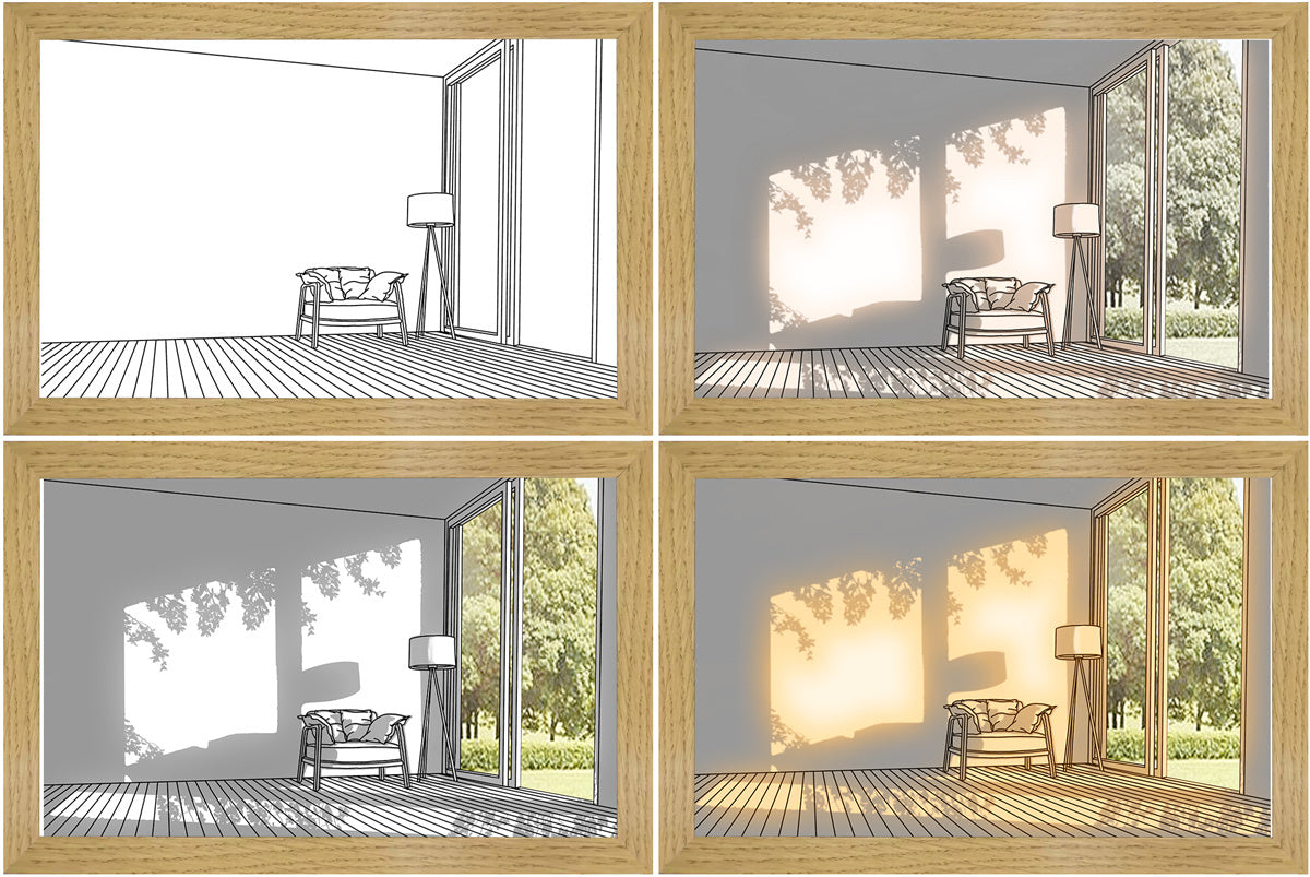 "LED Wall Art Night Light – Modern Decorative Bedside Lamp with Simulated Sunshine Effect"