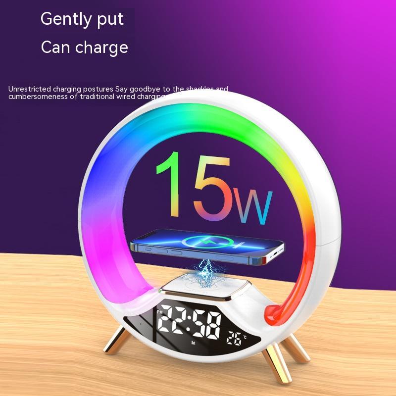 "O Light 3-in-1 Wireless Charging Station with Bluetooth Speaker & LED Night Light – Multifunctional Desk & Bedside Lamp"