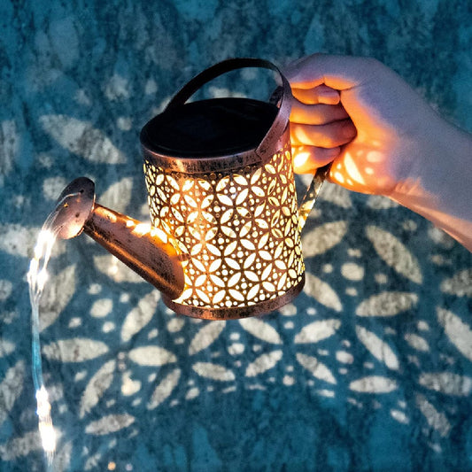 "Solar Watering Can Outdoor Lights – Decorative Metal Hanging Garden Lamp, Waterproof Yard & Patio Décor, Perfect Gift for Mom"
