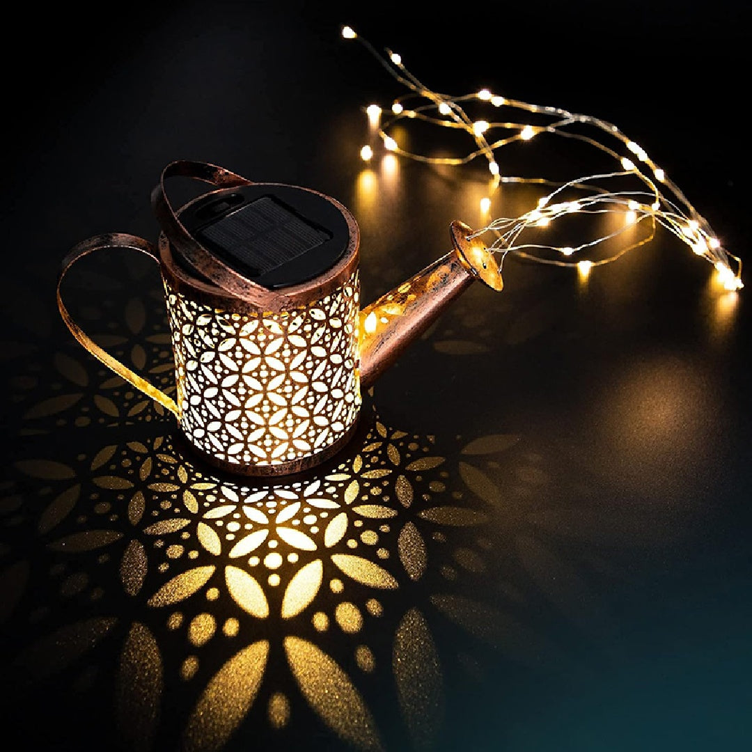 "Solar Watering Can Outdoor Lights – Decorative Metal Hanging Garden Lamp, Waterproof Yard & Patio Décor, Perfect Gift for Mom"