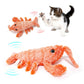 "Electric Jumping Shrimp Pet Toy – USB Rechargeable Simulation Lobster Plush for Cats"
